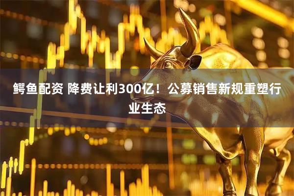 鳄鱼配资 降费让利300亿！公募销售新规重塑行业生态